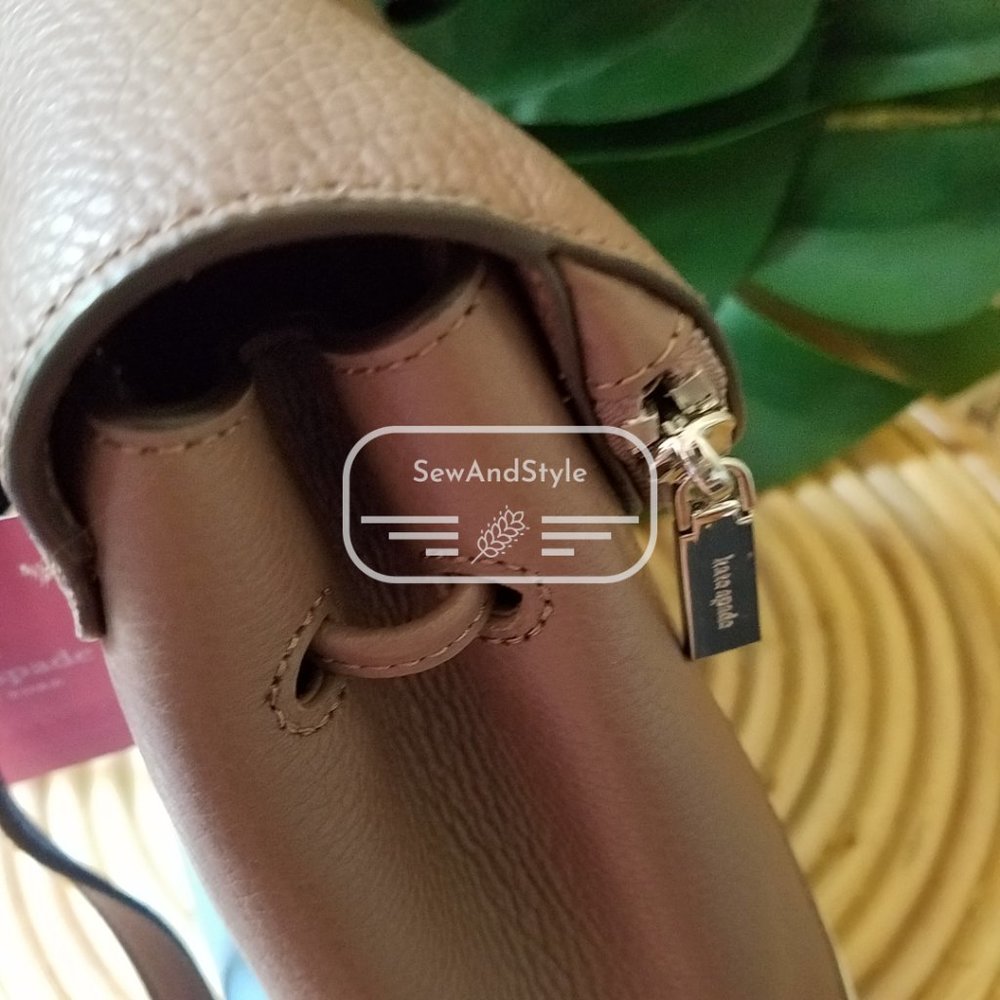 Kate Spade NWT Baltic Sea Blue Tan Leila Backpack - Picture 9 of 11
